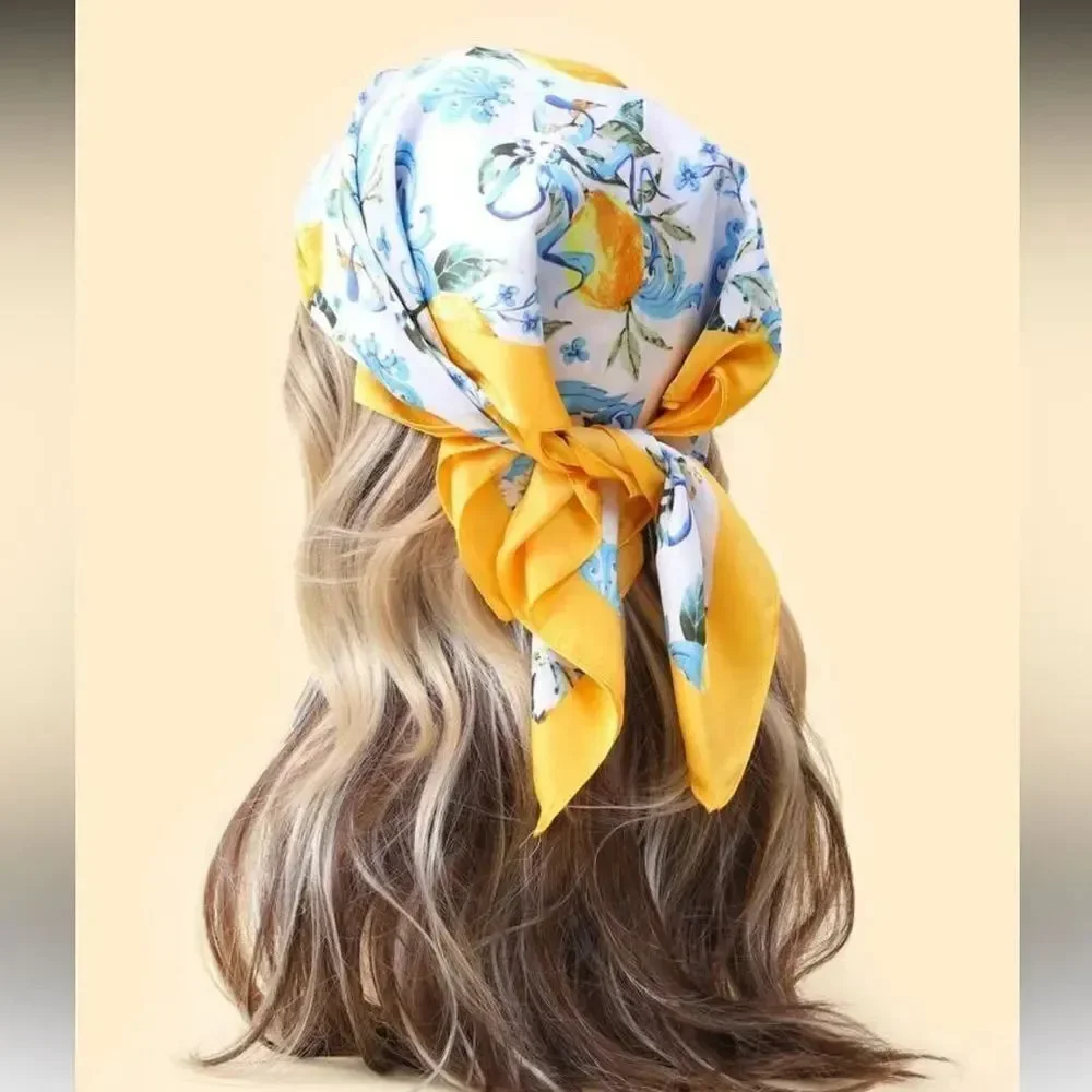 Floral Lemon Print Scarf S43